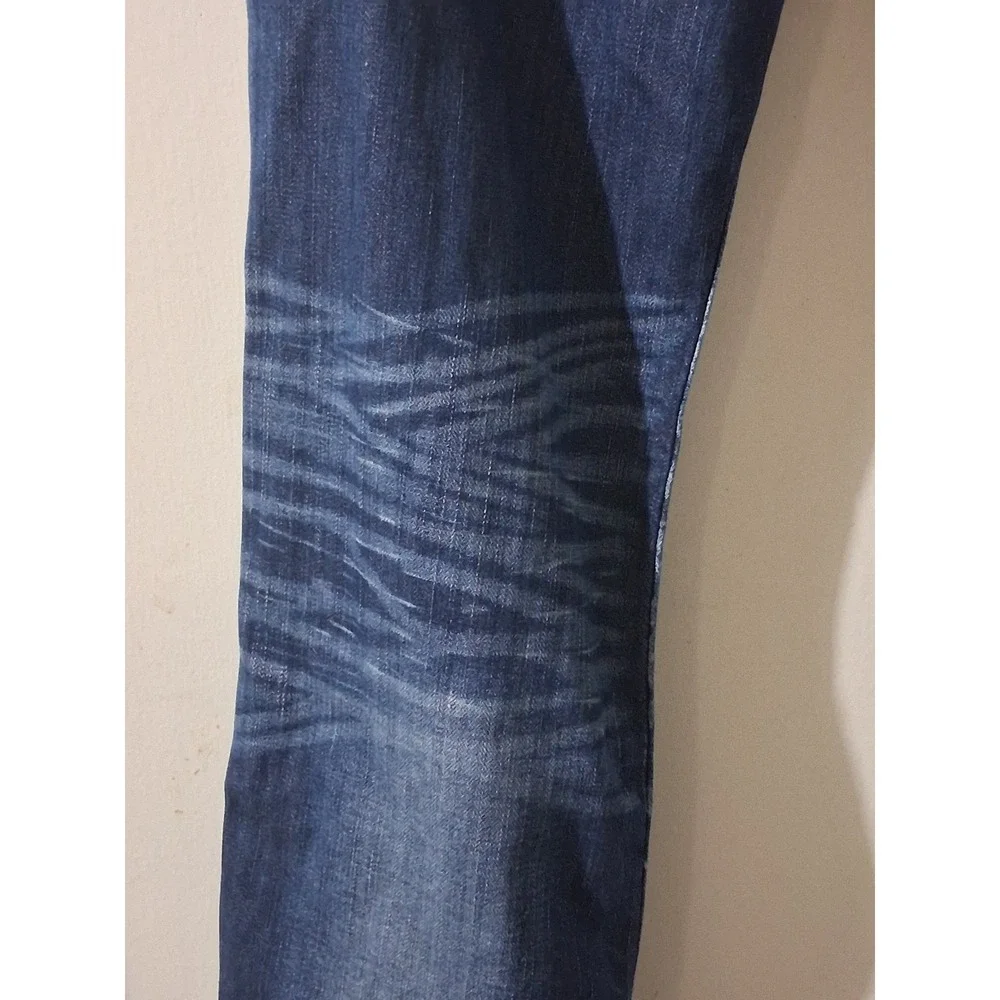 True Religion Section Straight Mens Jeans Size 31 Distressed Patchwork BlueDenim
